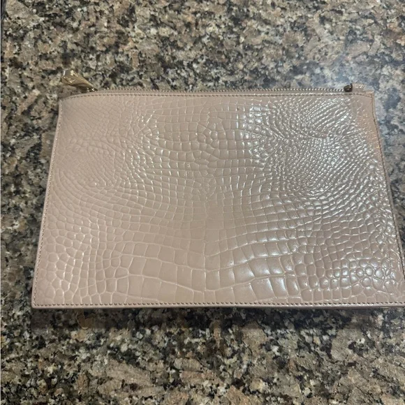 Aspinal of London Beige Crocodile Embossed Pouch - Picture 2 of 10